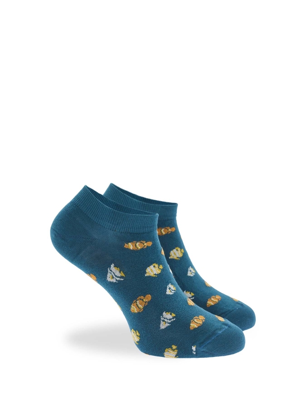 Κοφτές κάλτσες από bamboo με σχέδιο ψάρια