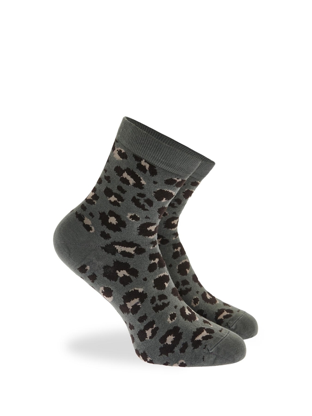 Ημίκοντες κάλτσες από bamboo με σχέδιο λεοπάρ