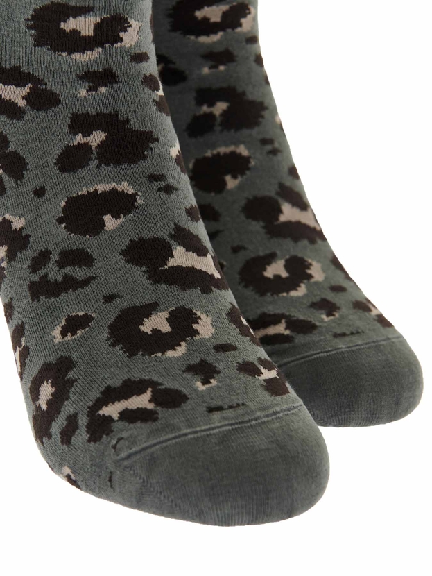 Ημίκοντες κάλτσες από bamboo με σχέδιο λεοπάρ