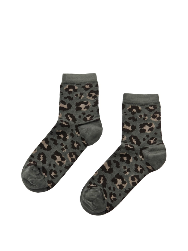 Ημίκοντες κάλτσες από bamboo με σχέδιο λεοπάρ