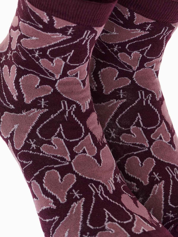 Ημίκοντες κάλτσες από bamboo με σχέδιο hearts