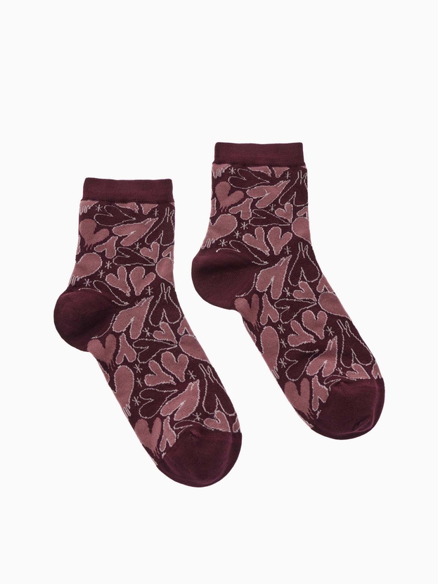 Ημίκοντες κάλτσες από bamboo με σχέδιο hearts