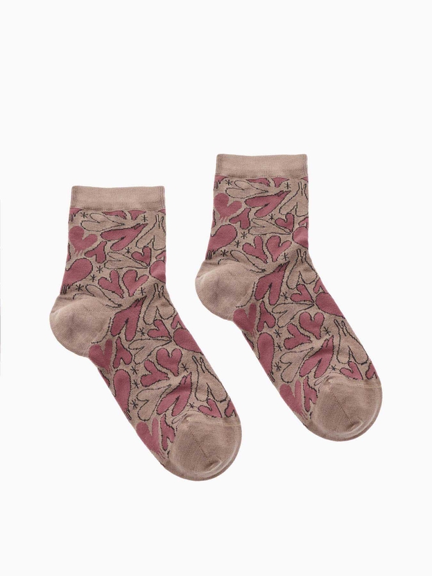 Ημίκοντες κάλτσες από bamboo με σχέδιο hearts