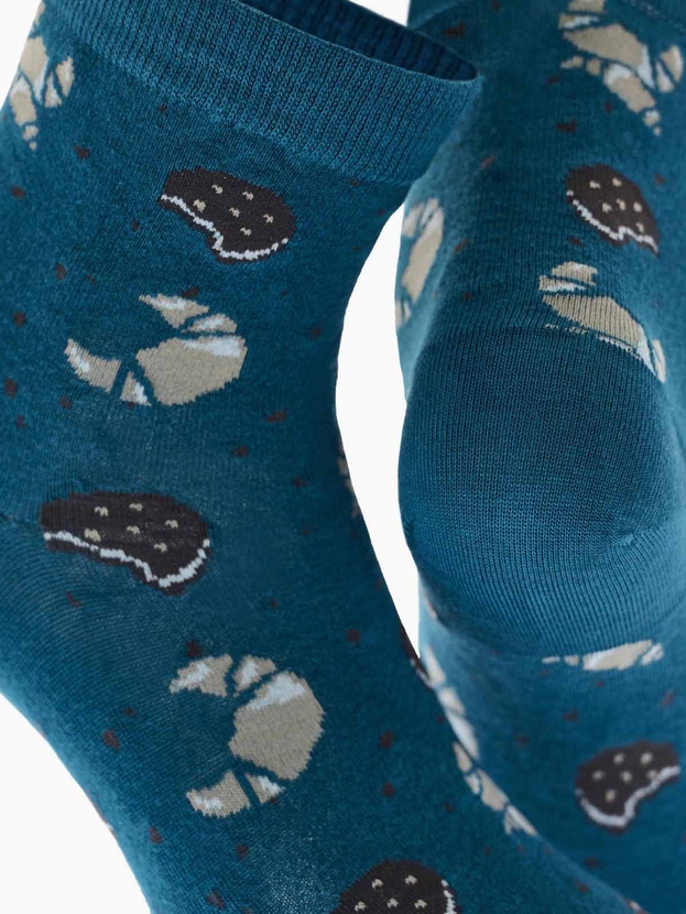 Ημίκοντες κάλτσες από bamboo με σχέδιο croissant