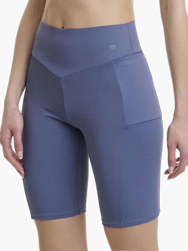 Laser cut compression cycling shorts with side pockets