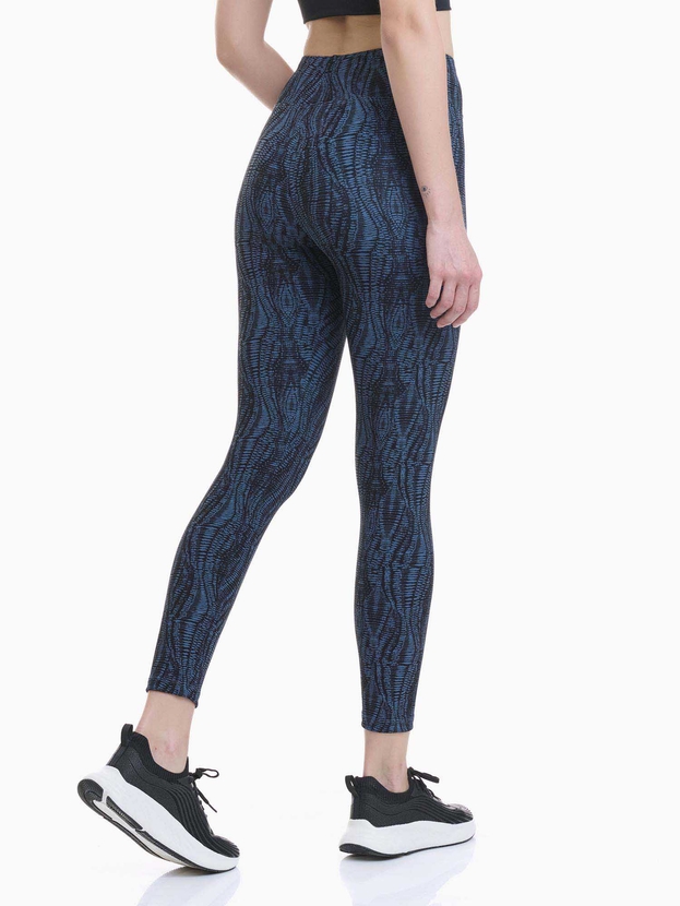 Seamless ribbed sports leggings with allover print