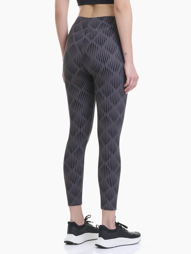 Seamless ribbed sports leggings with allover print