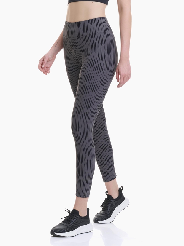 Seamless ribbed sports leggings with allover print