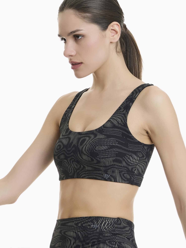 Rib αθλητικό μπουστάκι με τύπωμα και αφαιρούμενα cups