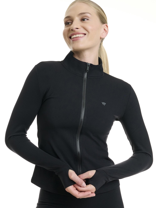 Light warm running jacket with brushed inner layer