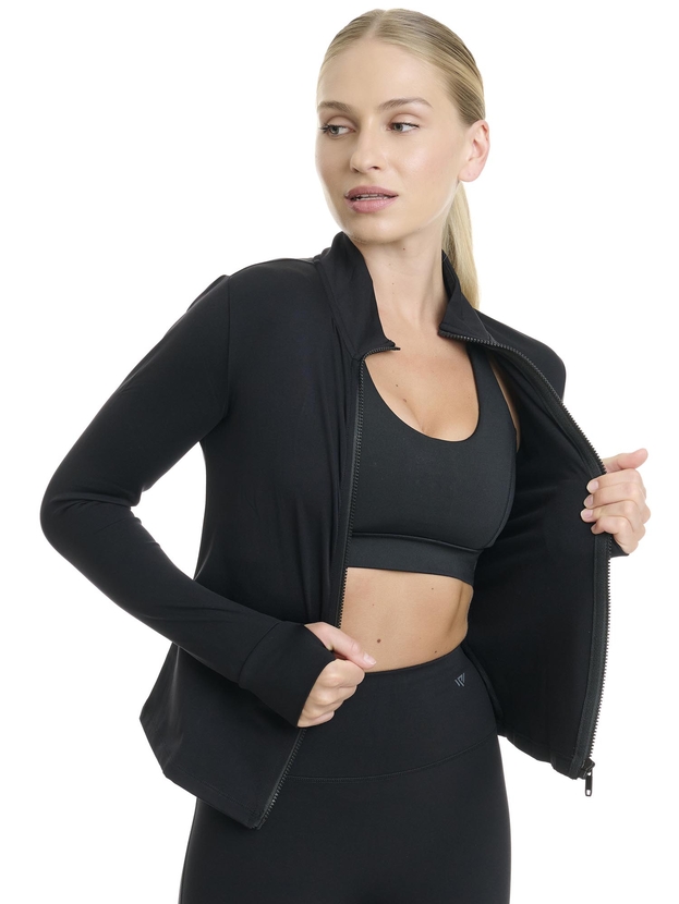 Light warm running jacket with brushed inner layer
