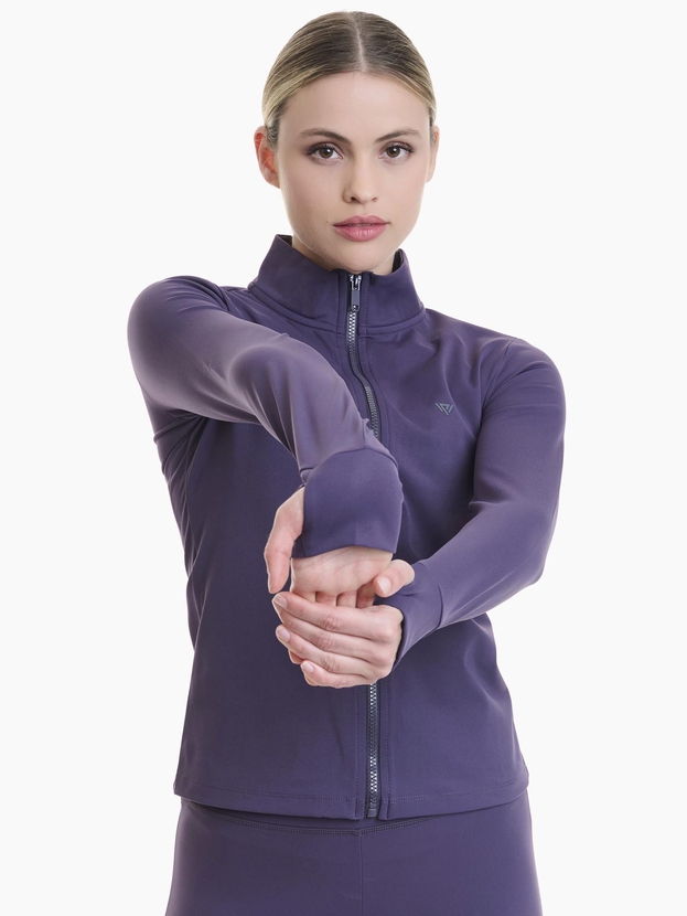 Light warm running jacket with brushed inner layer